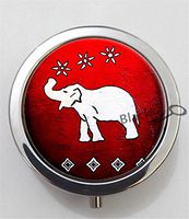 BlackKey White Elephant 3-Compartment Decorative Pocket Gift Box Case Organizer for Pill, Color 1 -2249