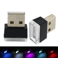 YSY USB LED Atmosphere Lights Plug-in Miniature Car Interior Ambient Lighting Kit 2pcs(Y) (Blue)