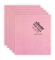 Vileda Professional | PVA Microfiber Cloth | All Purpose Cleaning Shammy | Shiny Streak Free Results | Synthetic Chamois Towel | Ideal for Hard Surfaces | Smooth & Absorbent Materials | 5 Pack | Red