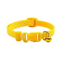Axchongery Pet Collars, Cute Dog Neck Strap Small Puppy Cat Dot Necklace with Bell (Yellow, 1.019-30CM)