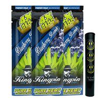 Herb Airtight Tube Pocket Protector with Kingpin Blueberry Bomb Hemp Wraps 3 Count DC Crafts Nation- Happy Face