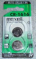 Maxell CR1616 3 Volt Lithium Coin Battery, 2 on Card
