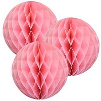 Just Artifacts Tissue Paper Honeycomb Ball (Set of 3, 4inch, Tickled Pink) - Click for More Colors & Sizes!