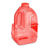 1 Gallon BPA Free Reusable Plastic Drinking Water Big Mouth Dairy Bottle Jug Container with Holder - Red