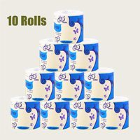 10 Rolls of Toilet Paper Bulk Rolls of Toilet Paper Bathroom White Soft 3-Layer Standard roll Recycled Fiber Bulk Paper can Bring You 3 Kinds of Silky Comfort and Provide You with The Cleanliness and
