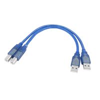 uxcell a13081600ux1218 2 Pcs 30cm Length High Speed USB 2.0 Type A/B A Male to B Male Cable Clear Blue (Pack of 2)