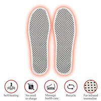 1 Pair Far Infrared Self-Heating Turmaline Magnet Therapy Insoles Unisex Foot Health Care Pads Heated Insoles Feet Warmers Insole Heater Winter Warm Foot Shoes Insole for Outdoor Activties(37)