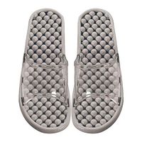 Unisex Transparent Jelly Massage Non-Slip Bathroom Slippers Health Massage Beads Couple Home slipperss(Gray)