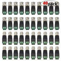 WMYCONGCONG 40 PCS 2.1x5.5mm Male Female DC Power Adapter Connector Coaxial Camera Video BNC Male Female Balun Connector for Coax Cat5 CCTV