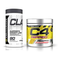 Cellucor C4 Ripped Pre Workout Powder + Fat Burners for Men & Women, Weight Loss & Energy, Cherry Limeade, 30 Servings + Cellucor CLA Weight Loss Supplement, 90 Softgels