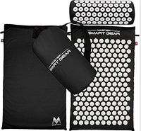 GHF Body Pain Relieve Stress Tension Acupuncture Cushion Mat Yoga Lotus Spike Acupressure Mat Pillow Set W/Carry Bag,Black