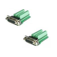 2 Pack DB15 D-SUB Female Connector Adapter Module Breakout Board