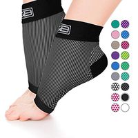 GR8 Sport + Life Ankle Sleeve Compression Foot Sleeve for Women and Men. Great for Plantar Fasciitis Ankle Support. Heel and Arch Support. Compression Socks That Work. (Large, Black)