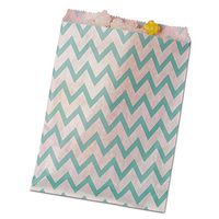 Turquoise Zig Zag Candy Bags 5 1/8" X 6 3/8" | Quantity: 100