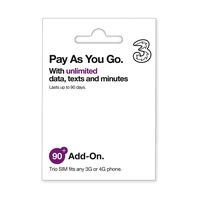 Three Unlimited 90 Day Pay As You Go Sim