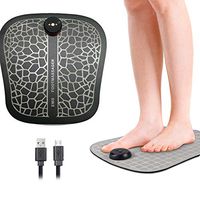 JERKEY Portable Electric Foot Massager, EMS Foot Massage Cushion Muscle Stimulator Intelligent Physiotherapy Massager to Improve Blood Circulation to Relieve Fatigue,Black