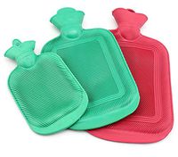 EUBUY Classic Anti Slip Oblique Line Rubber Hot Water Bottle Random Color (Large)