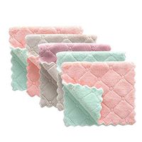 BESTONZON 5pcs Microfiber Wash Cloth Kitchen Cleaning Towels Hands Dishes Drying Cloth (Random Color)