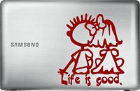 Life- is -Good (Red 8") Vinyl Decal Sticker for Car Automobile Window Wall Laptop Notebook Etc.... Any Smooth Surface Such As Windows Bumpers