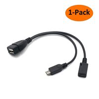 AuviPal 2-in-1 Powered Micro USB to USB OTG Adapter Cable for Streaming TV Stick, PS Classic, Pi Zero, Sega Genesis, S/NES Classic Mini N64 Nintendo Game Consoles and More - 1 Pack