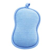 LALANG Baby Double Sided Bath Brush Cartoon Soft Bath Sponge Towel Powder Puff Cute Kid Children Shower Product(blue)