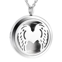 wonderful jewerly Heart Wing Stainless Steel Locket Pendant Aromatherapy Essential Oil Diffuser Necklace