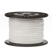 22 AWG Gauge Stranded Hook Up Wire, 1000 ft Length, White, 0.0254" Diameter, UL1015, 600 Volts