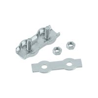 Galvanized Steel Duplex 2-Post-Style Wire Rope Clip for Rigging Cables - 1/8-inch