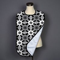 Black & Gray Mosaic Adult Bib - Covered with Care - 5 Pack