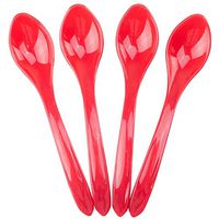 Curved Plastic Ice Cream Spoons - Red Disposable Dessert Spoons - 5.75 Inch Birthday Party Spoons - Frozen Dessert Supplies - Fast Shipping! 500 Count