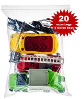 20 Count Extra Large Zip and Lock Bags, Strong Thick Clear Very Big Zip in Lock Storage Bags, Great for Food, Clothing, Toys, Supplies, Home & Office, Travel, Size 18" x 24", 2 Mill Thick