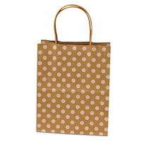 Panda Party Supplies Twisted Handle Natural Kraft Polka Dot Paper Shopping Gift Bags (12)