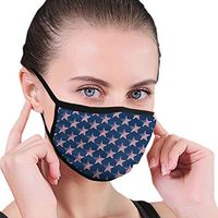 YOFFYO Mouth Cover Patriotic American Flag USA Stars Navy Blue Earloop Face Covers - Adjustable Elastic Band for Travel Cycling, Anti Dustproof, Half Face Mouth Cover
