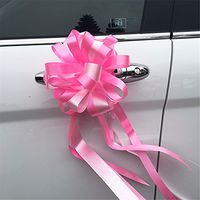 Genie 10pcs Large Organza Pull Bow Craft Ribbon Wedding Car Decoration Gifts Wrapping Supplies Packing Material Pull Flower Cheap,Pink