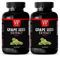 Antioxidant Vitamin Supplement - Grape Seed Extract 100mg - Supplements for Brain and Memory - 2 Bottles 60 Capsules