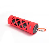 Portable Wireless Waterproof Outdoor Speaker - Bluetooth Compatible Rechargeable Battery Powered Shower Pool Loud Speaker System w/ AUX SD USB Charger - Mp3 Android iPod iPhone - Pyle PWPBT30RD (Red)