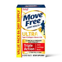 Type II Collagen, Boron & HA Ultra Triple Action Tablets, Move Free (64 Count in a Bottle), Joint Health Supplement with Just 1 Tiny Pill Per Day to Promote Joint, Cartilage and Bone Health