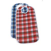 2 Pack - Adult Bib w/Velcro Enclosure - Large Extra Long, Reusable Machine Washable, Clothing, Mealtime Protector, Waterproof