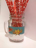 RED Christmas, Frozen, Holiday Snowflake, Vintage Paper Drinking Straws - 25Count - Twilight Parties