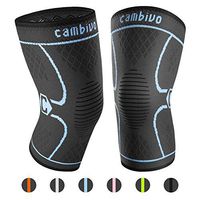 CAMBIVO 2 Pack Knee Brace, Knee Compression Sleeve Support for Men and Women, Running, Hiking, Arthritis, ACL, Meniscus Tear, Sports, Home Gym (XX-Large, Blue)