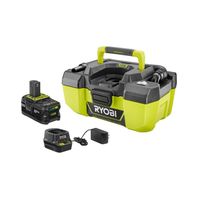 RYOBI 18-Volt ONE + Lithium-Ion Cordless 3 Gal. Project Wet/Dry Vacuum with Acessory Storage, 4.0 Ah Battery and Charger