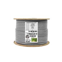 Cat7a Ethernet Cable 1000ft Shielded CMR Riser 1000MHz S/FTP 23AWG, Solid, 100% Bare Copper, UL Certified, Bulk Cable Reel, Gray by Infinity Cable