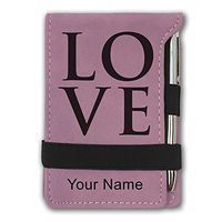 Mini Notepad, Love, Personalized Engraving Included (Pink)