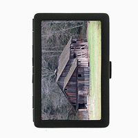 Perfection In Style Black Color Metal Cigarette Case Vintage Farm Design 005