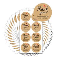 Kraft Thank You Stickers-Thank You for Supporting My Small Business 1.5" Round Labels for Bags, Boxes Envelope 504 pcs
