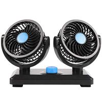 MASO Car Fan 12V Electric Auto Dashboard Cooler Air Con Dual Head for Sedan Vehicle Truck RV SUV