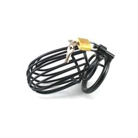 Reliable Quality Stimulating Flirting Prop, Comfortable Sleek Toy for Happy Flirting, Black Large Cage Pressure-Resistant Device HAIWEHAO (Size : Ring 45mm)