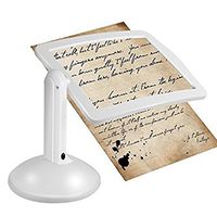 InKach LED Magnifier - Lighted Magnifying Glass Desktop Reading Magnifier Screen (White)