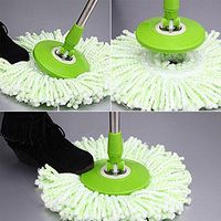 Kicode Practical 360 degrees Rotating Microfiber Spinning Magic Floor Bucket Mop Heads Household Supplies Tools