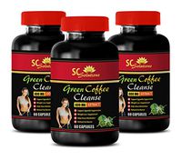 Detox Pills for Women - Natural Green Coffee Bean Extract Cleanse 400 mg - Goldenseal Capsules - 3 Bottle 180 Capsules